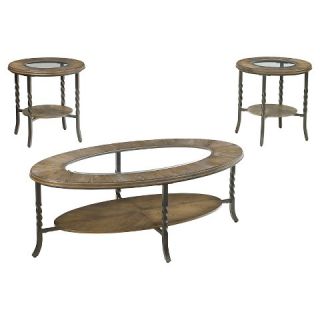 Brudelli Occasional Table Set (Set of 3)   Light Brown   Signature