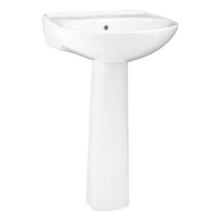 STERLING Sacramento Vitreous China Pedestal Combo Bathroom Sink in White with Overflow Drain 442128 0