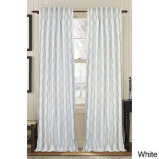 Ashley Embroidered Linen Rod Pocket Curtain Panel White 96 inch