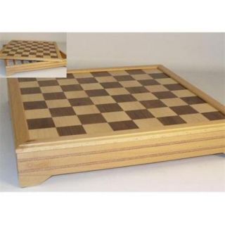 WW Chess 50455ICT Inlaid Walnut and Beechwood Chest with Removable Chess Board and Dividers