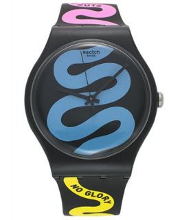 Swatch Watch, Unisex Swiss No Guts No Glory Multi Color Design Black