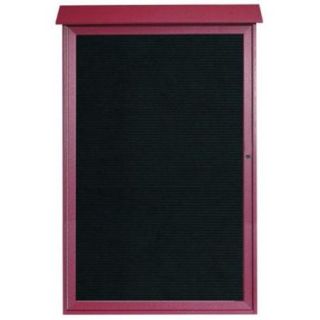 Aarco Products, Inc. PLD5438L 7 Rosewood Single Hinged Door Plastic Lumber Message Center with Letter Board 54 inchH x 38