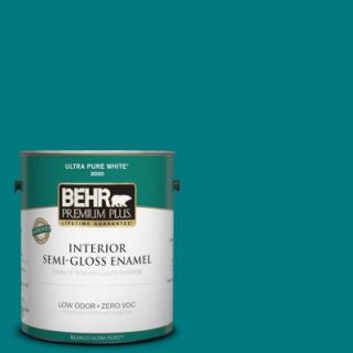 BEHR Premium Plus 1 gal. #S G 500 Tropical Waters Zero VOC Semi Gloss Enamel Interior Paint 330001