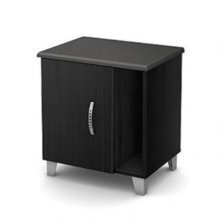 South Shore Black Onyx/Charcoal Lazer Contemporary Door Night Table