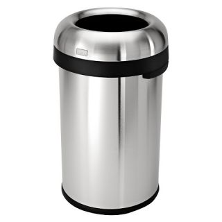 simplehuman 80 Liter Bullet Open Trash Can in Brushed Stainless Steel