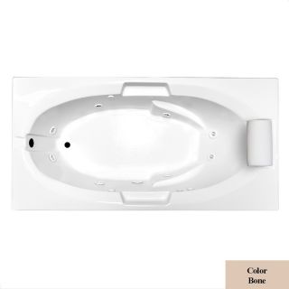 Laurel Mountain Everson VII Bone Acrylic Oval in Rectangle Whirlpool Tub (Common: 42 in x 66 in; Actual: 22 in x 42 in x 66 in)