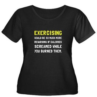 CafePress Women's Plus Size Exercising Calories T Shirt