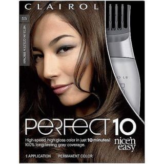 Clairol Perfect 10 by Nice 'n Easy Hair Color 005G Medium Golden Brown Kit