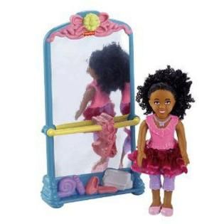 Loving Family Sister Doll with Ballet Stand and Mirror   African