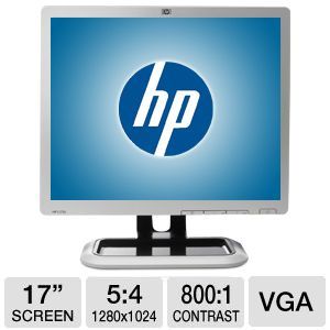 HP L1710 17 Class LCD Monitor   1280 x 1024, 5:4, 800:1 Native, 60Hz, 5ms, VGA, Energy Star (Off Lease)