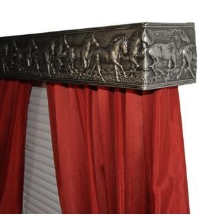 BCL  Drapery Hardware, Curtain Rod Valance, Wild Horses on Handcrafted