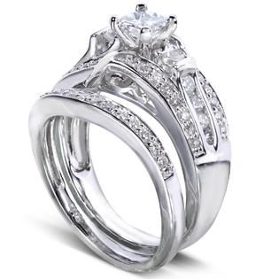 Diamond Me Princess Cut Diamond Bridal Set Ring 1 Carat (ct.tw) in 14k