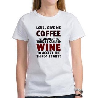 CafePress Womens Coffee & Wine T Shirt