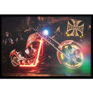 Neonetics West Coast Choppers Bike Neon LED Framed Photographic Print