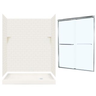 Swanstone Bisque Solid Surface Wall and Floor 5 Piece Alcove Shower Kit (Common: 60 in x 32 in; Actual: 72.5 in x 60 in x 32 in)
