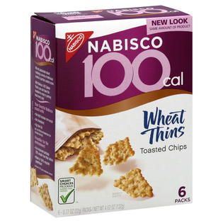 Nabisco  100 Cal Toasted Chips, Wheat Thins, 6   0.77 oz (22 g) packs