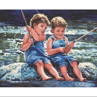 Paint By Number Kit 20"X16" Fishin' Pals