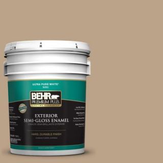 BEHR Premium Plus 5 gal. #710D 4 Harvest Brown Semi Gloss Enamel Exterior Paint 540005