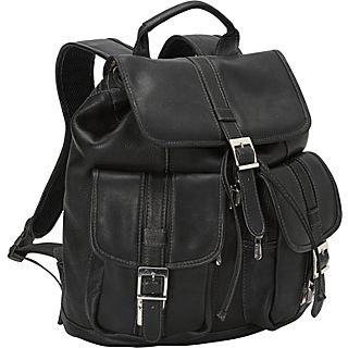 Piel Medium Drawstring Backpack with Two Front Pockets