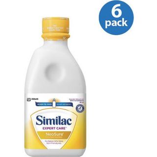 Similac Expert Care NeoSure Infant Formula with Iron, Ready to Feed, 1 qt (Pack of 6)