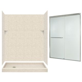 Swanstone Tahiti Desert Solid Surface Wall and Floor 5 Piece Alcove Shower Kit (Common: 60 in x 32 in; Actual: 72.5 in x 60 in x 32 in)