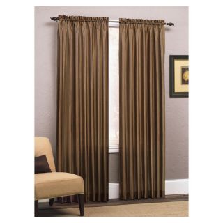 Style Selections Enna Striped 84 in L Striped Espresso Rod Pocket Curtain Panel