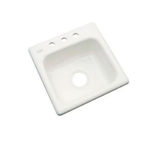 Thermocast Manchester Drop In Acrylic 16 in. 3 Hole Single Bowl Entertainment Sink in Biscuit 17303