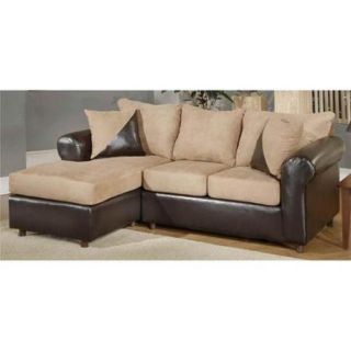 Tim 2 Pc Sectional Sofa in Bicast Chocolate Fabric