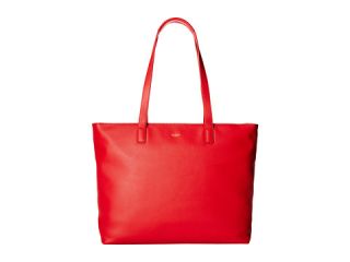 KNOMO London Maddox Laptop Leather Zip Tote Red