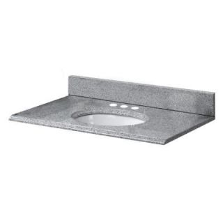 Pegasus 31 in. W Granite Vanity Top in Napoli with White Bowl and 4 in. Faucet Spread 31196