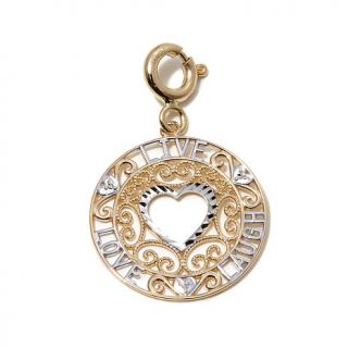 Michael Anthony Jewelry® 14K Gold 2 Tone "Live, Laugh, Love" Open Heart Cha   7951411