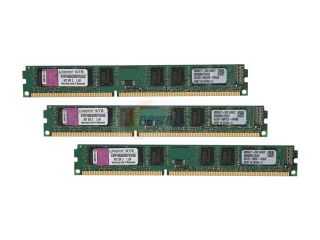 Kingston 6GB (3 x 2GB) 240 Pin DDR3 SDRAM DDR3 1066 (PC3 8500) Triple Channel Kit Desktop Memory Model KVR1066D3N7K3/6G