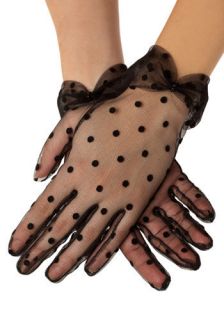 Girly Girl Gloves in Black  Mod Retro Vintage Gloves
