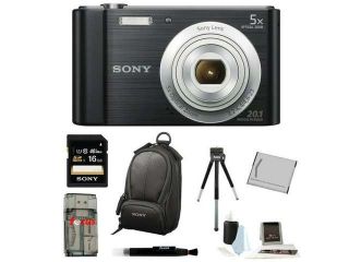 Sony DSCW800/B Cyber shot Digital Camera (Black) with 16GB Deluxe Accessory Kit