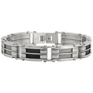 Beveled Curb Identification Bracelet in Stainless Steel   12mm