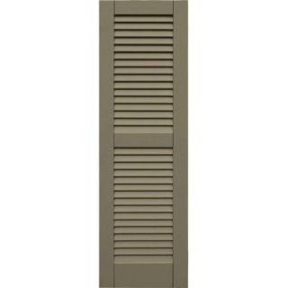 Winworks Wood Composite 15 in. x 49 in. Louvered Shutters Pair #660 Weathered Shingle 41549660