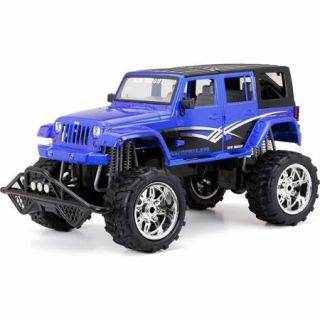 New Bright 1:8 Radio Control Full Function 9.6V 4 Door Jeep (Blue, Red, Gray) & Open Back 4 Door Jeep (Red, Yellow, Green)