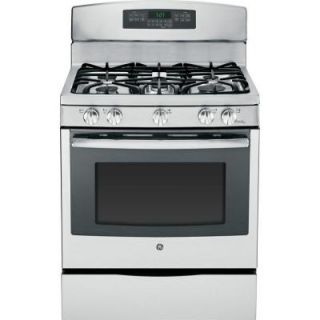 GE 5.6 cu. ft. Gas Range with Self Cleaning Convection Oven in Stainless Steel JGB770SEFSS