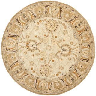 Safavieh Anatolia Round Cream Transitional Tufted Wool Area Rug (Common: 6 ft x 6 ft; Actual: 6 ft x 6 ft)