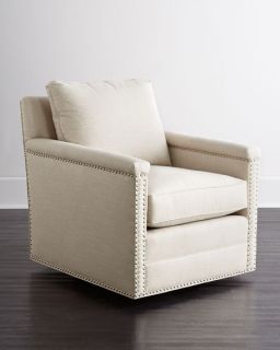 Avis St. Clair Linen Texture Swivel Chair