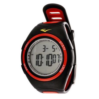Everlast PD1 Pedometer Red Silicone Strap Sport Round Watch