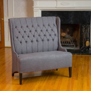 Christopher Knight Home Heidi Button Tufted Charcoal WingBack Loveseat
