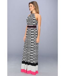 eliza j halter maxi with inset waist and necklace