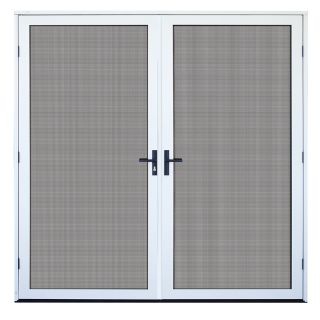 TITAN Meshtec White Aluminum Recessed Mount Double Security Door (Common: 72 in x 80 in; Actual: 73.75 in x 82 in)