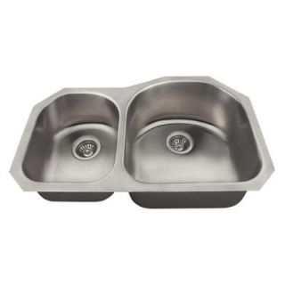 Polaris Sinks Undermount Stainless Steel 31 in. Double Bowl Kitchen Sink PR1301US