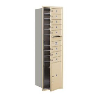 Salsbury Industries 55 in. 15 Door High Unit Sandstone Private Front Loading 4C Horizontal Mailbox with 8 MB1 Doors/1 PL5 3715S 08SFP