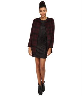 Only Dorothy Checked Wool Coat Windsor Wine