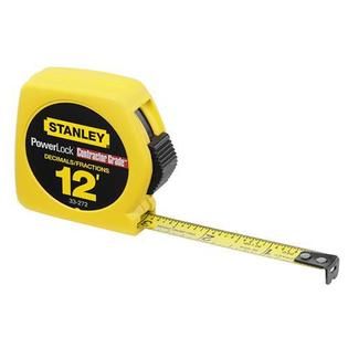 Stanley 12 x 1/2 in. Decimal Scale Tape Rule  PowerLock   Tools