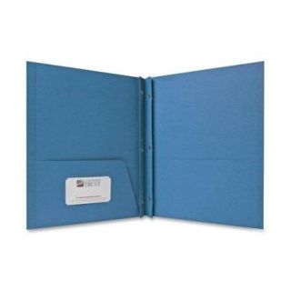 Sparco Two Pocket Report Covers With Fasteners   Letter   8.50" X 11"   100 Sheet Capacity   3 Fastener   0.50" Fastener Capacity   2 Pockets   Embossed Paper   Light Blue   25 / Box (SPR71442)