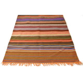 Handwoven 3 x 5 foot Savanna Striped Rug (India)